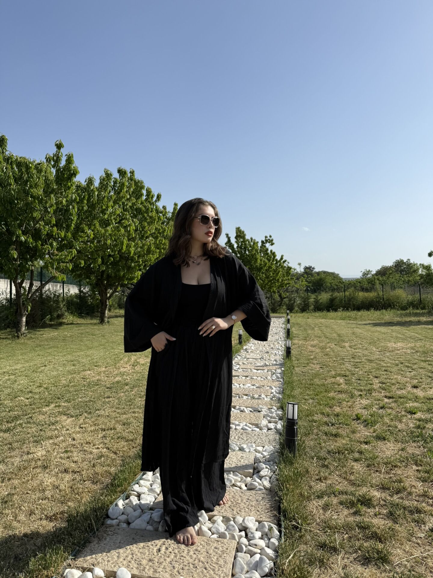 Gofre Kimono Takım Siyah - L