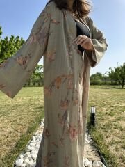 Desenli Kimono Takım Yeşil - L