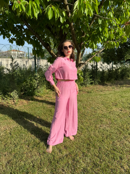 Gömlekli Takım Pembe - M